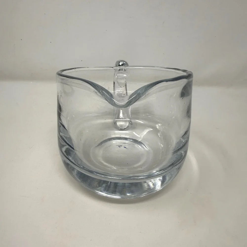 Dansk Kitchen Clear Glass Gravy‎ Boat Heavy Weighted Base Scandinavian Modern